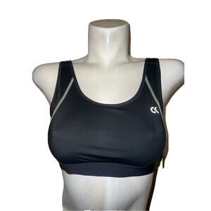 New CALVIN KLEIN Women's Size L Gray Performance Logo Medium Impact Sports Bra
